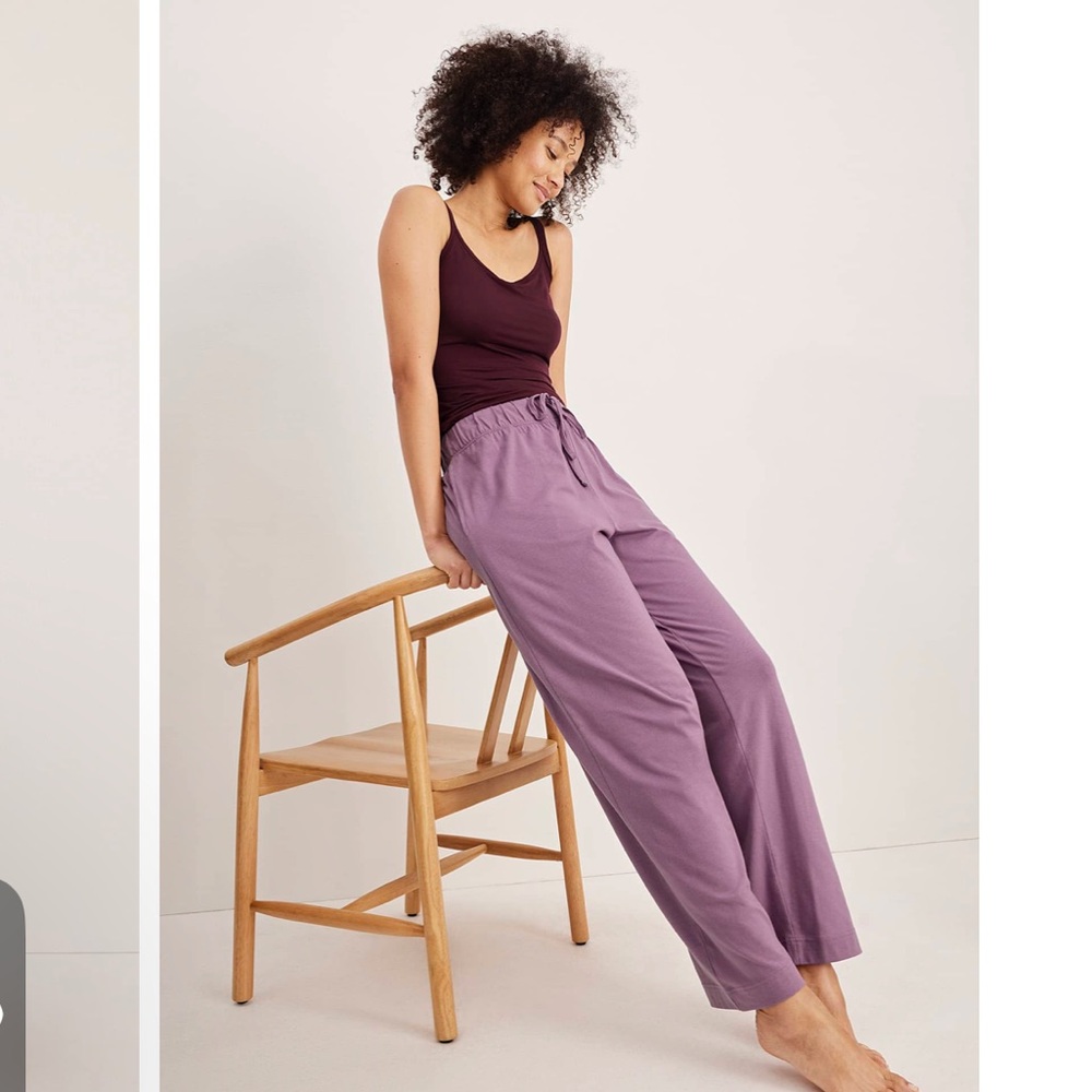 Jockey 100% cotton relaxed fit everyday pants in plum purple